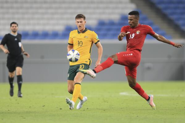 Australia beats Jordan 2 1 in warm up for World Cup playoff AP News
